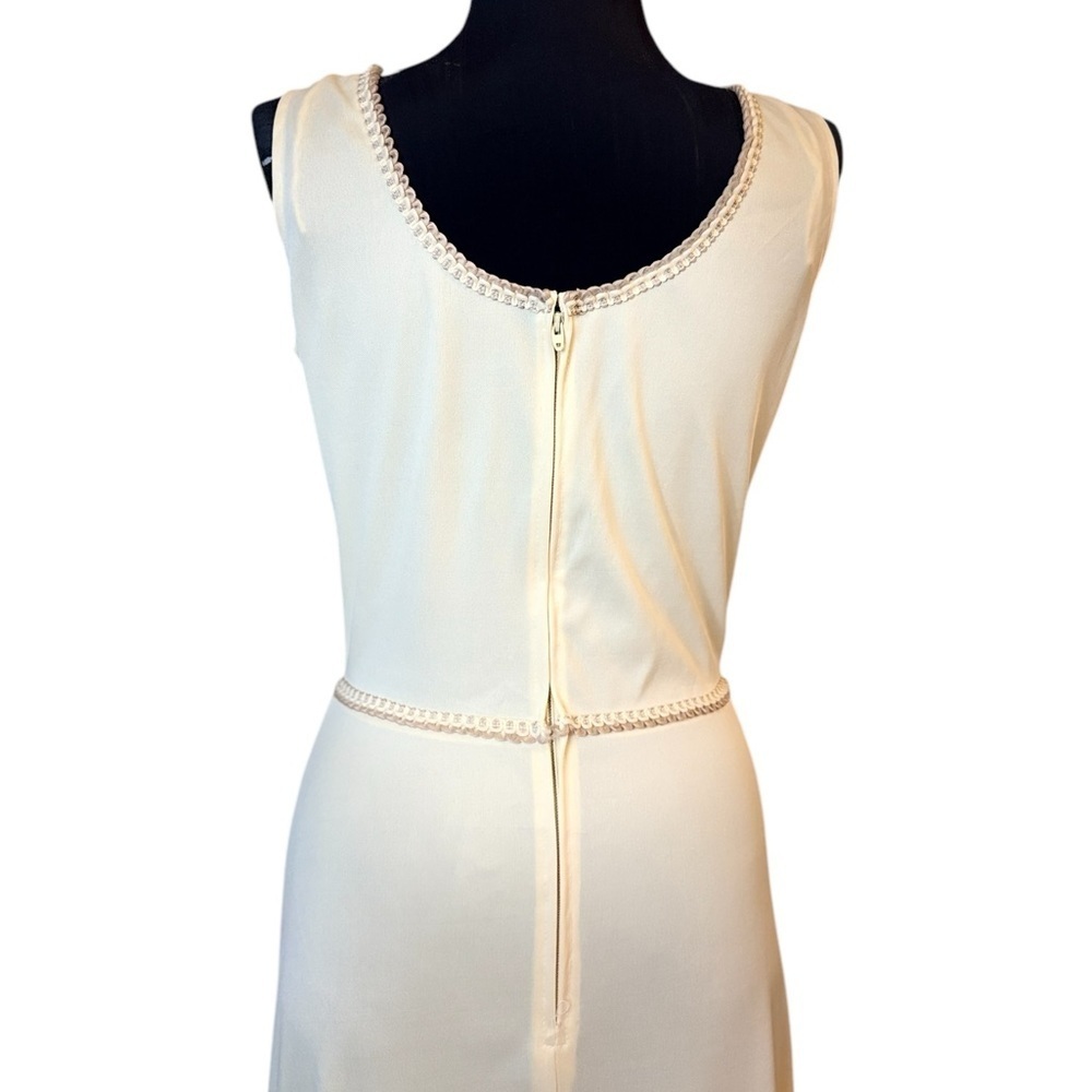 Vintage 70’s Cream Cleopatra Union Made Long Sleeveless Dress - Picture 9 of 16
